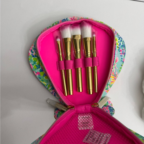 Lilly Pulitzer Pink and Green Tropical Makeup travel pouch - Picture 5 of 6